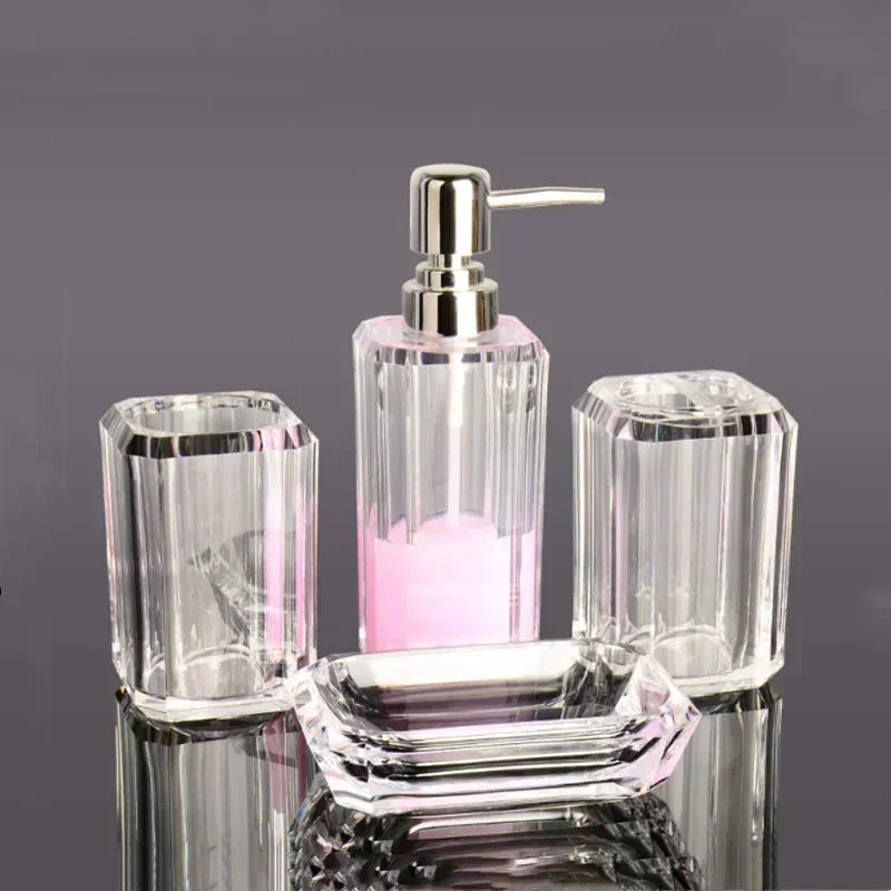 Conjunto Crystal Bath de Acessórios de Banheiro - Casa Ornato