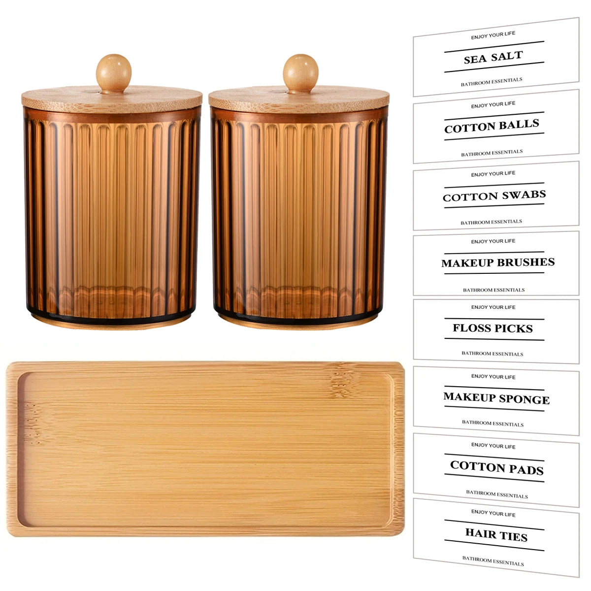 Eclat Noir - Conjunto de Frascos Âmbar com Bandeja - Casa Ornato