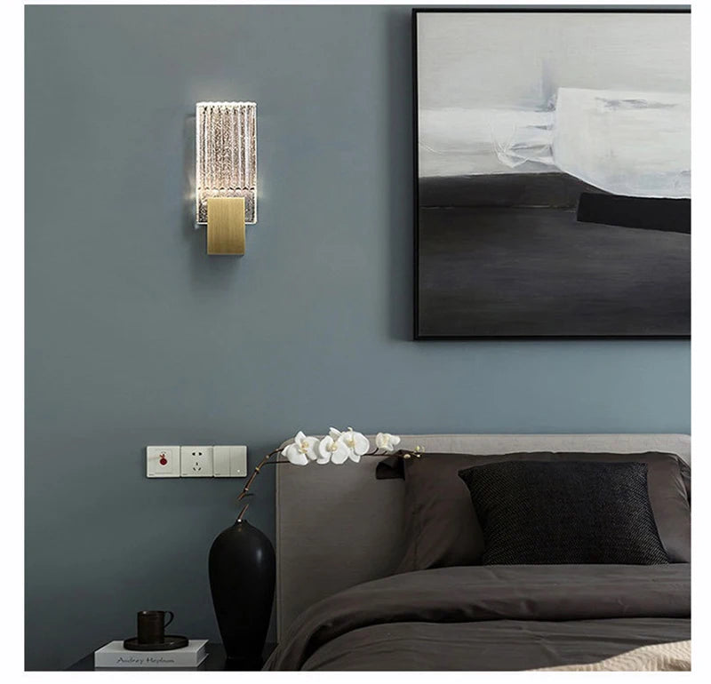 Bolha de cristal lâmpadas parede moderna iluminação led ouro arandelas parede interior sala estar fundo tv quarto corredor decoração casa lustre