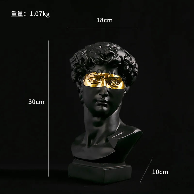 Europeu decoração de casa david cabeça resinstatues estátuas decoração para casa moderna arte abstrata busto escultura arte esboço prática