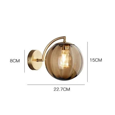 Moderna lâmpada de parede led cor luz parede vidro nordic minimalista sala estar quarto cabeceira arandela jantar cozinha luminária interior