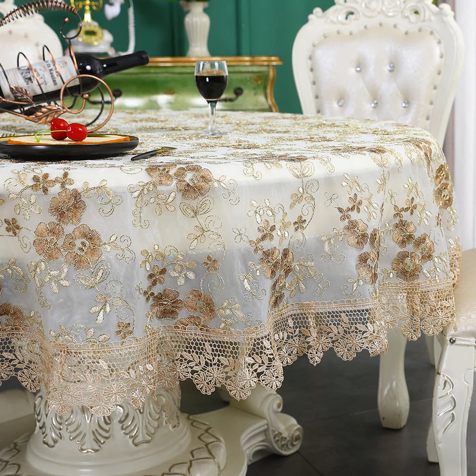 Battilo-Toalha De Mesa De Renda Bordada Retangular, Cobertura De Mesa De Luxo, Toalhas De Mesa De Café, Mesas De Jantar, Casa, Decoração De Casamento