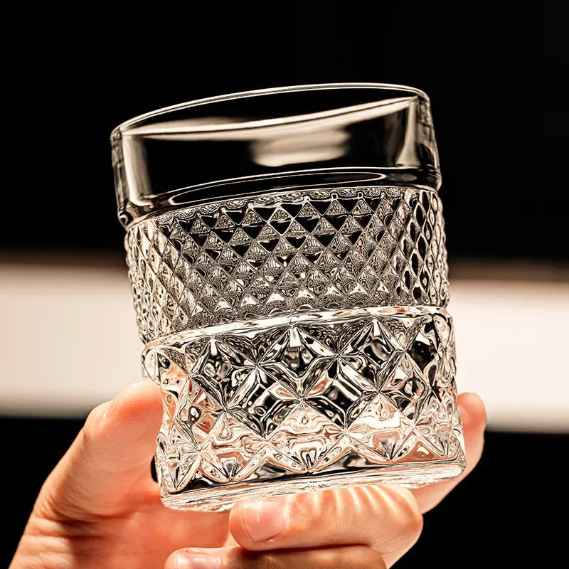 Conjunto de copo de uísque de vidro cristal esculpido cerveja copo de água casa bar drinkware conjunto qualidade premium garrafa de licor de vidro coleção