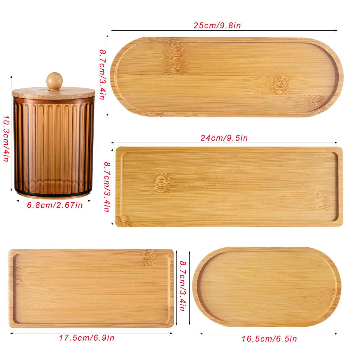 Eclat Noir - Conjunto de Frascos Âmbar com Bandeja - Casa Ornato