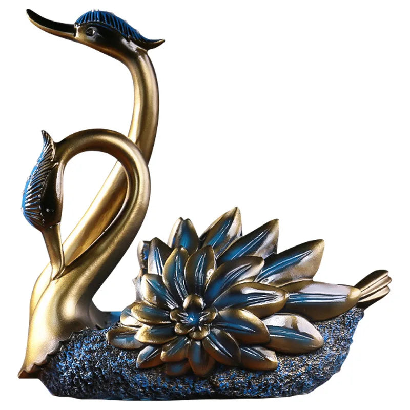 Ornamento de cisne estilo europeu, rack de vinho tinto, luz de luxo, sala de estar, casa, armário de vinho, decoração criativa