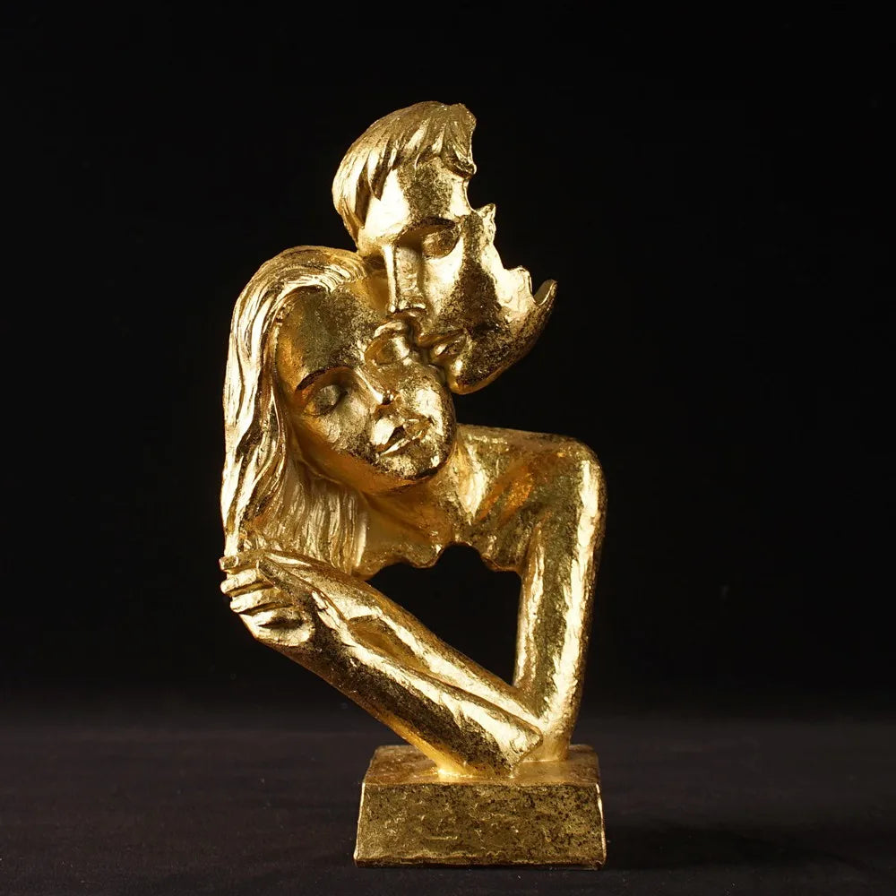 Vilead Abstrato Retro Esculturas Casal, amantes nórdicos Estátua, Sala de estar Home Decoração Interior Acessórios, Estante Ornamento