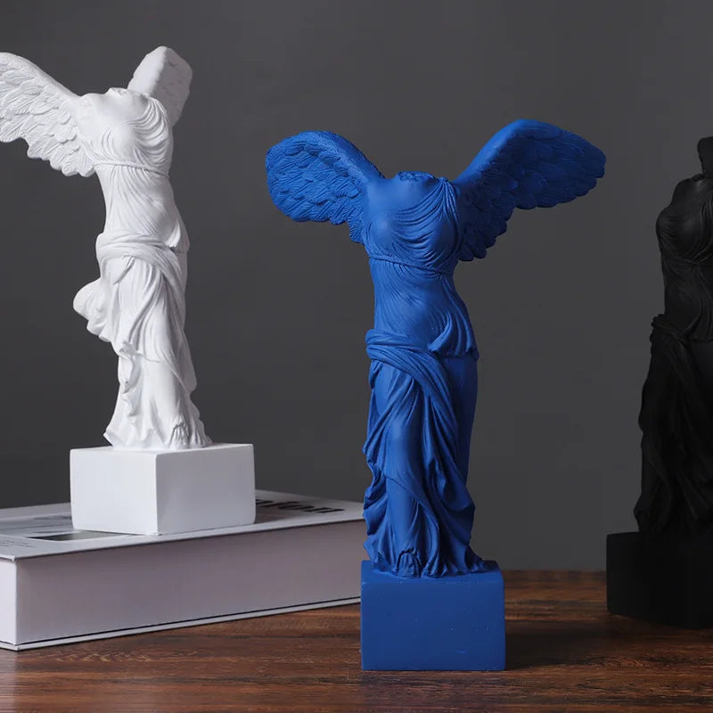 Estátua da mitologia grega para a decoração Home, deusa da vitória Victoria Figurines, vitória alada da escultura Samochromatic da resina