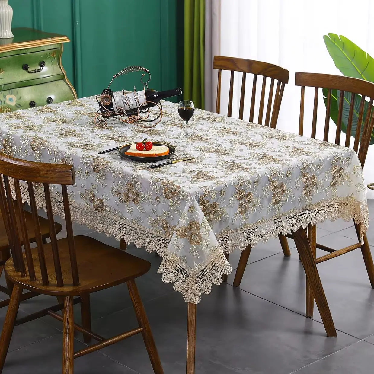 Battilo-Toalha De Mesa De Renda Bordada Retangular, Cobertura De Mesa De Luxo, Toalhas De Mesa De Café, Mesas De Jantar, Casa, Decoração De Casamento