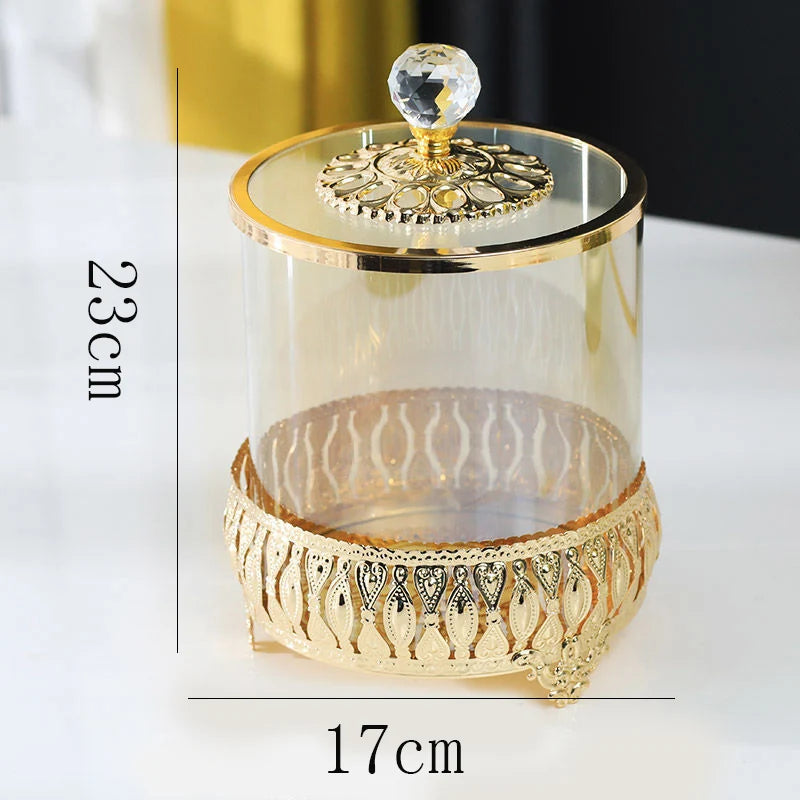 Frascos de Vidro Decorativos com Detalhes em Metal - Casa Ornato