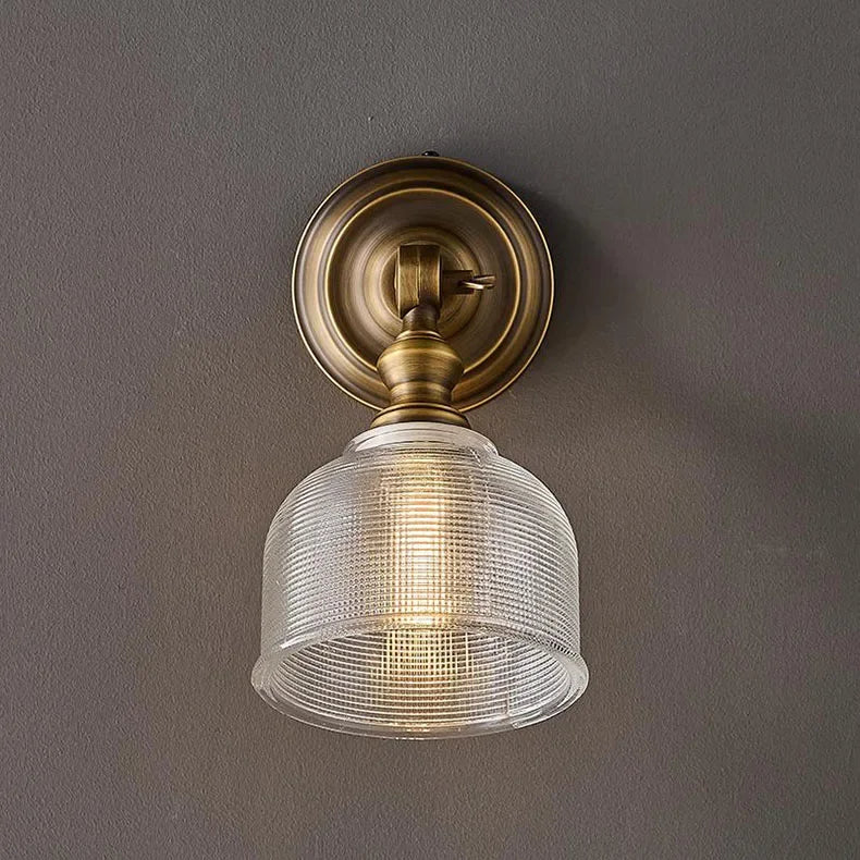 2025 nova lâmpada de parede de cobre completo vintage-iluminação criativa e simples para decoração de parede de fundo de quarto de luxo