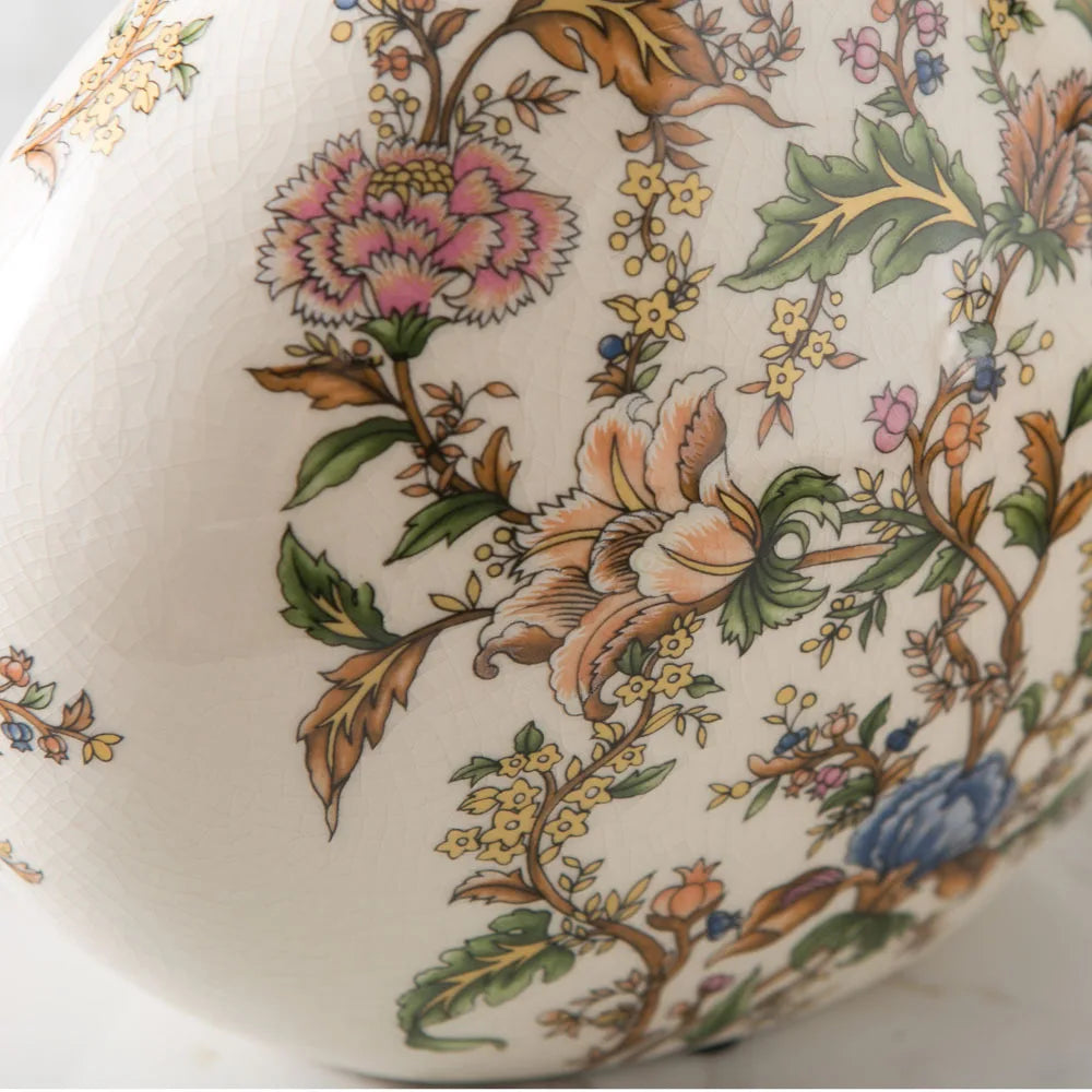 Vaso de Cerâmica Decorativo com Estampa Floral - Casa Ornato