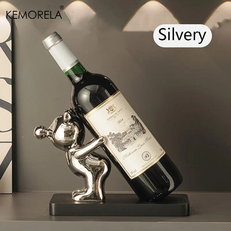 1/2 pçs criativo rack de vinho cerâmica dos desenhos animados decoração sala estar decoração casa bonito rack armazenamento casa cozinha barra decoração