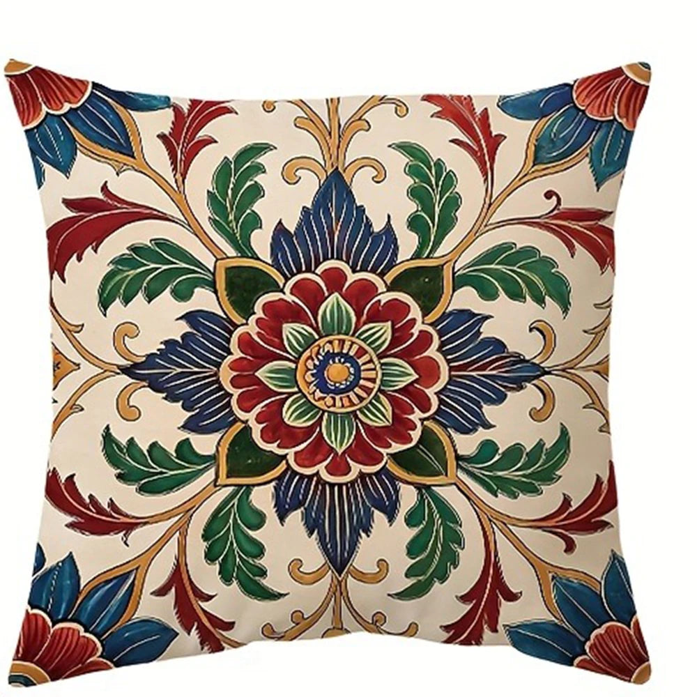 Capa de almofada com padrão paisley floral vintage, capa de almofada para sofá da sala de estar, macia e confortável, decoração de quarto