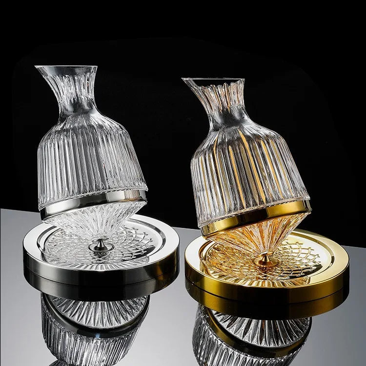 Copo decantador rotativo 360 de vidro cristal de alta qualidade, 1500ml, dispensador de vinho, aerador, espelho, jarro, presente, decoração de bar