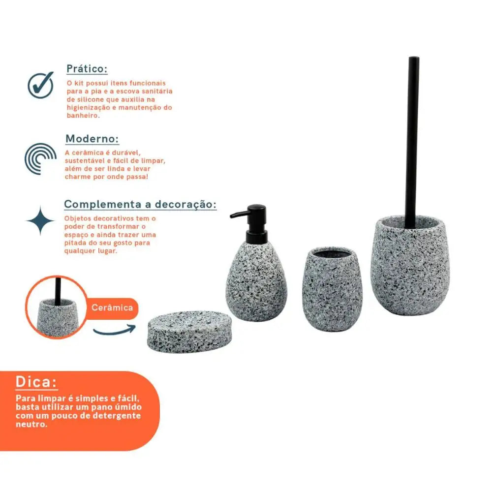 Luzerno Bath Collection – Kit Elegance 4 Peças - Casa Ornato