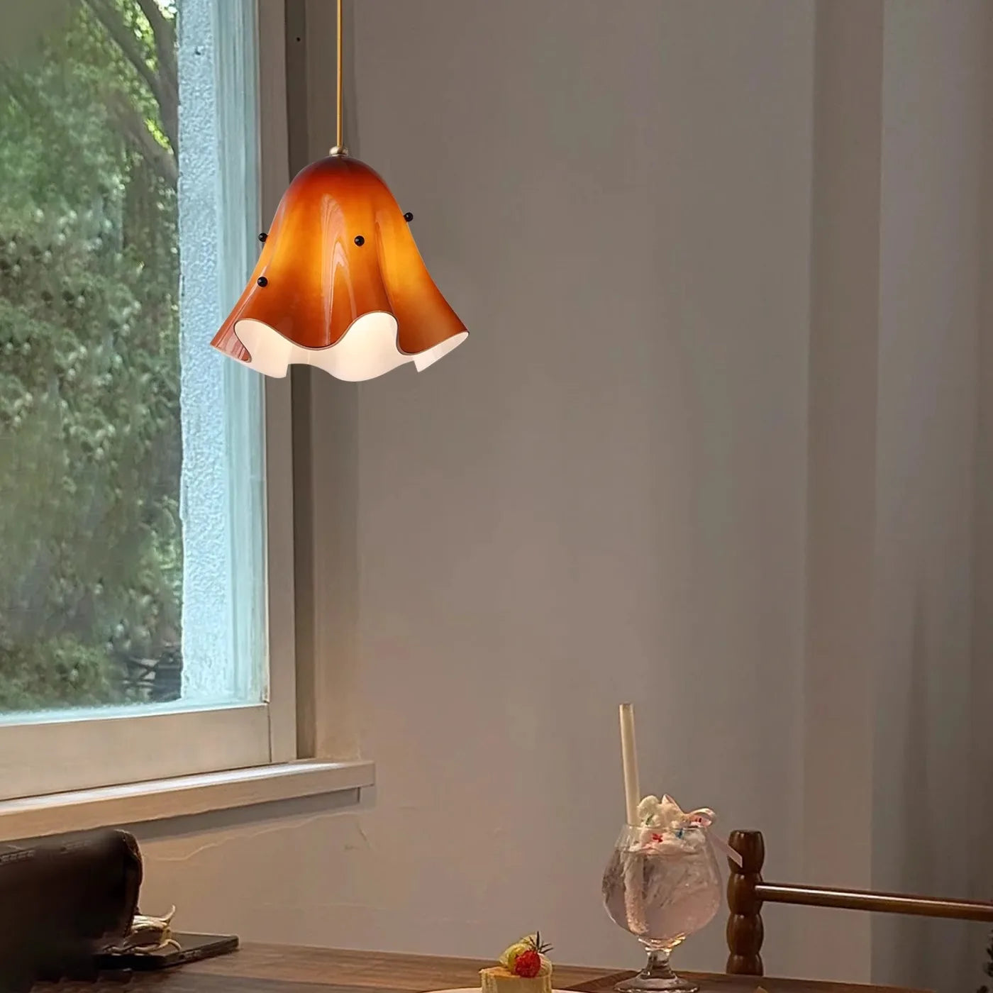 Lustre de vidro vintage francês-lâmpada de cabeceira criativa colorida para quarto-luz retrô de passagem para corredor e entrada