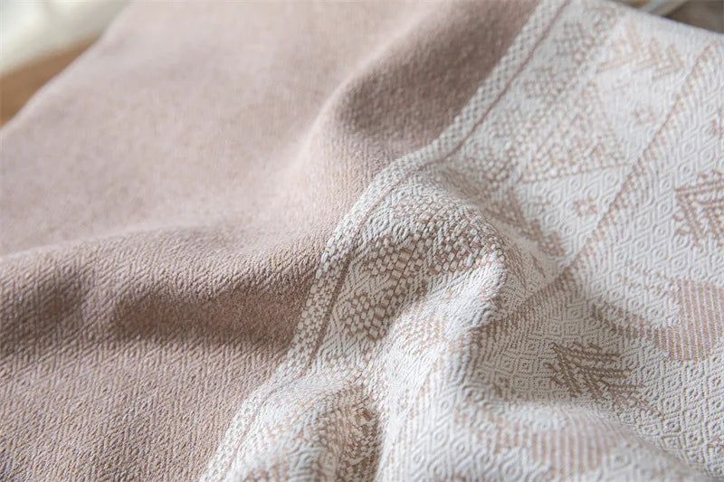 Toalha de mesa de algodão linho listra borla resistente a manchas à prova de poeira capa de mesa rústica para cozinha jantar mesa decoração de natal