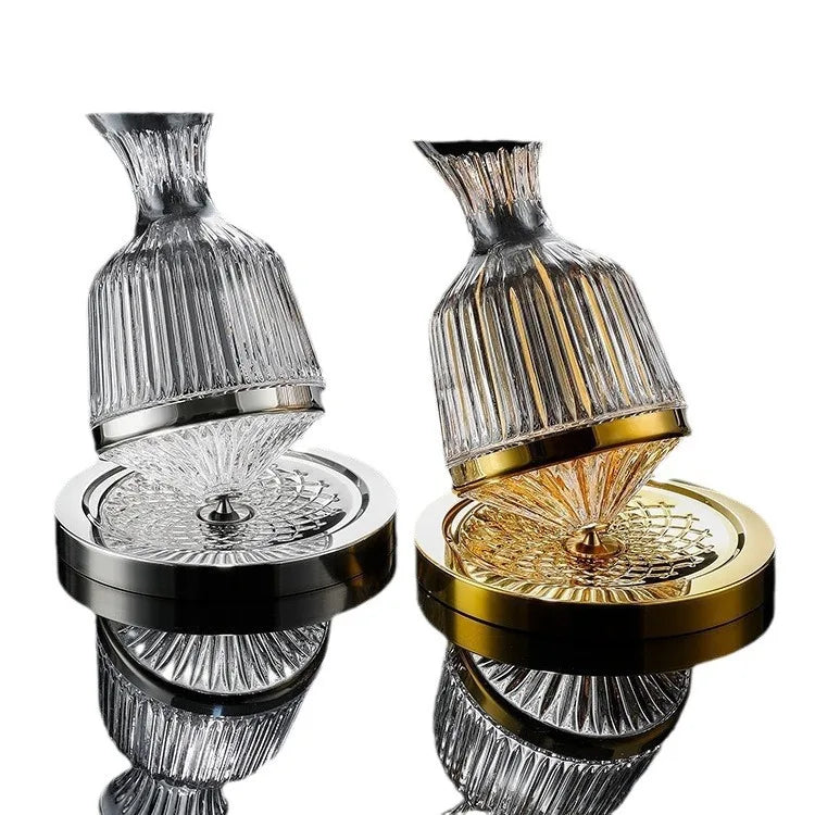 Copo decantador rotativo 360 de vidro cristal de alta qualidade, 1500ml, dispensador de vinho, aerador, espelho, jarro, presente, decoração de bar