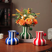 Listras coloridas criativo vaso de cerâmica vasos de plantas decoração de mesa ornamentos arranjo de flores vaso floral decoração estética do quarto