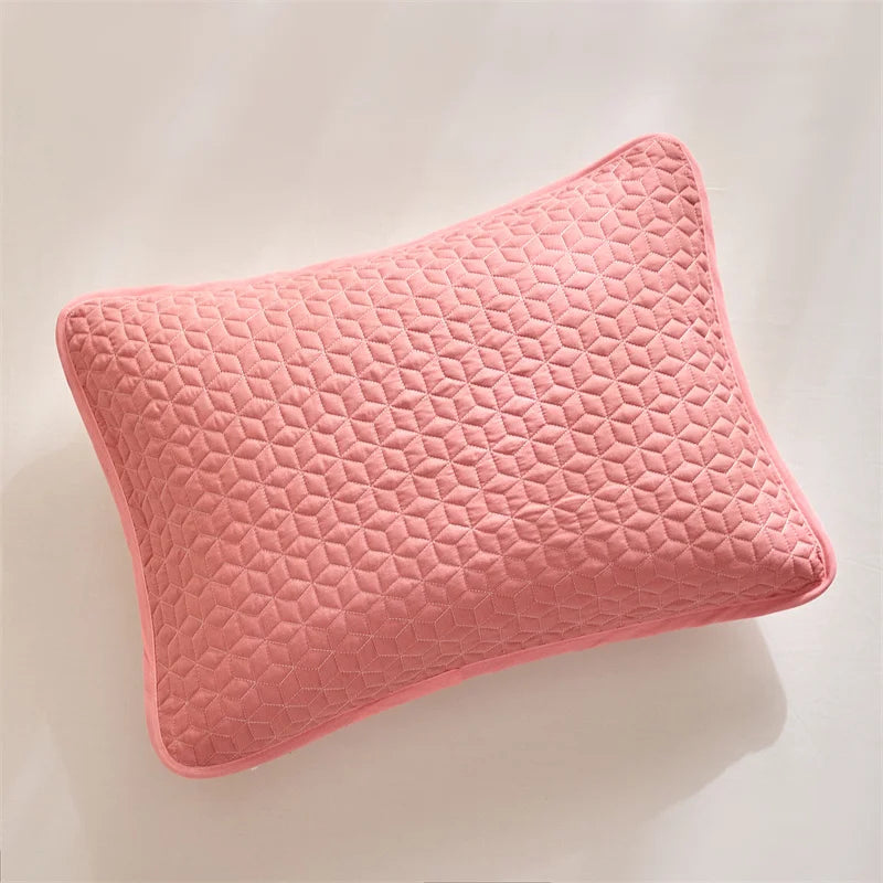 Colcha com 2 Fronhas - Acolchoada de Luxo em Poliéster Branco Imaculado - Casa Ornato