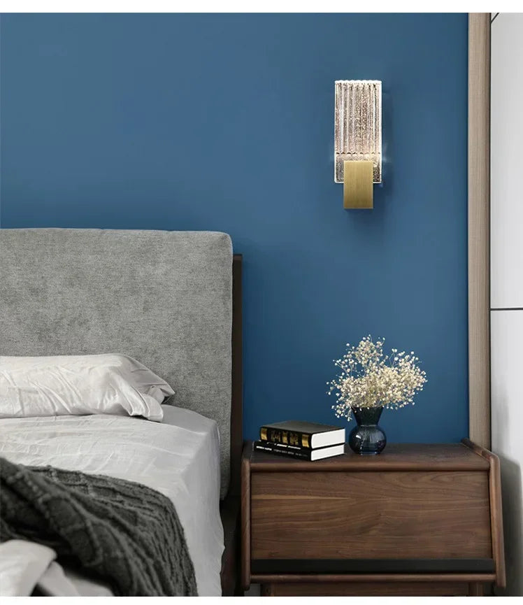 Simples e moderno lâmpada de parede vidro criativo estudo quarto cama luz luxo decoração corredor sala estar fundo parede luzes led