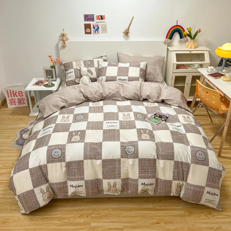 Conjunto de capa de edredom com padrão de linhas abstratas, conjunto de cama geométrica moderna, 100% algodão, capa de edredom amigável à pele com 2 fronhas