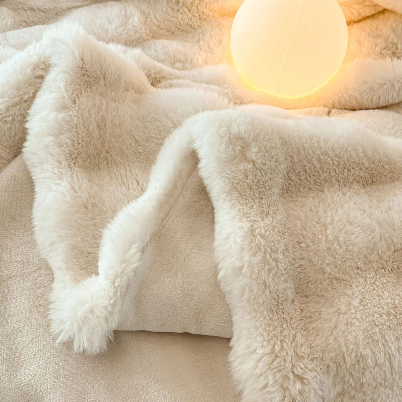 Cobertor luxuoso de pele sintética de coelho, cobertor macio de inverno para casa, cama, sofá, 100x150cm, 150x200cm, 200x230cm