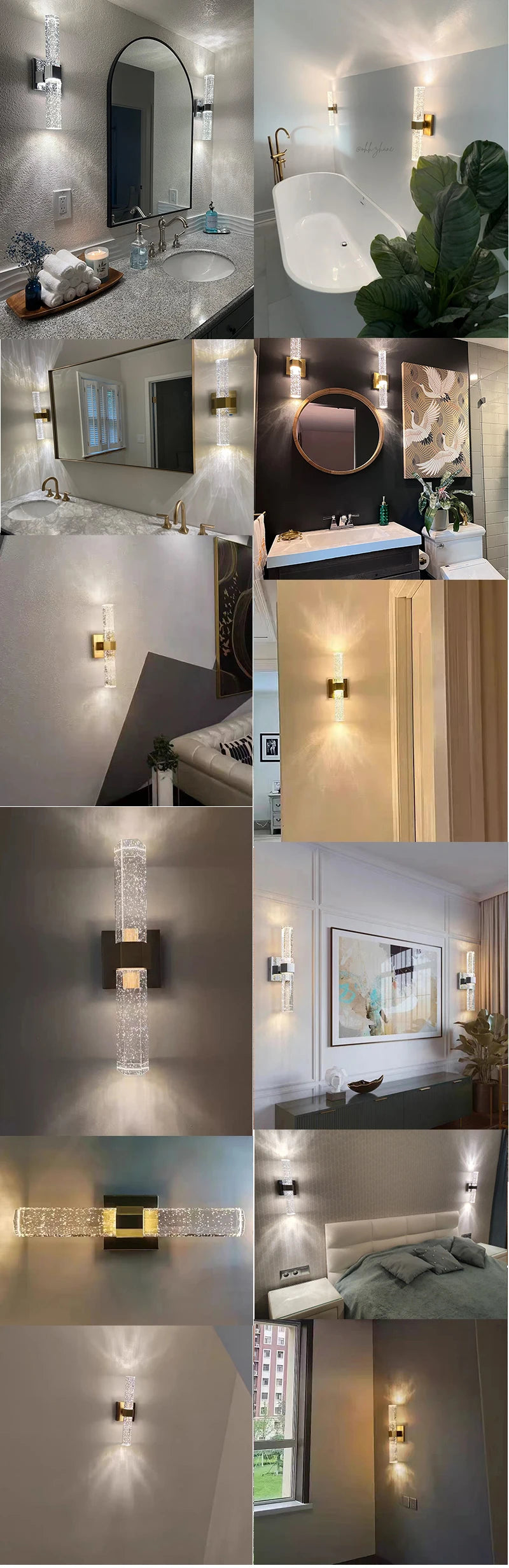 Bolha de cristal lâmpadas parede moderna iluminação led ouro arandelas parede interior sala estar fundo tv quarto corredor decoração casa lustre