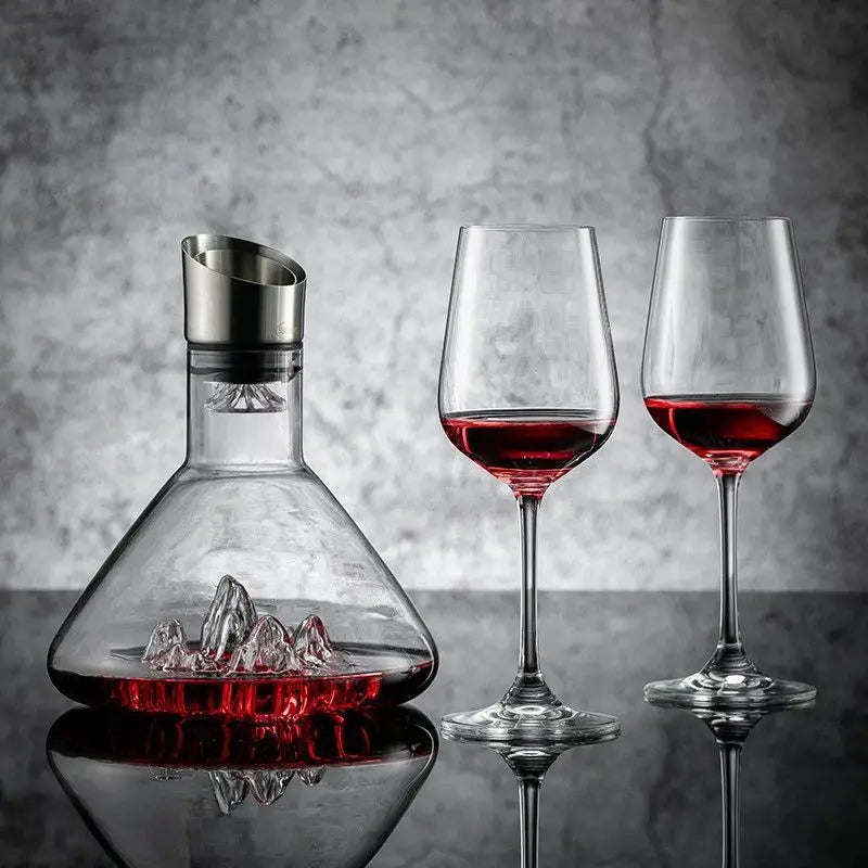 Decantador de vinho e uísque iceberg, 1500ml, feito à mão, sem chumbo, cristal, jarra, dispensador de vinho engrossado, acessórios de bar