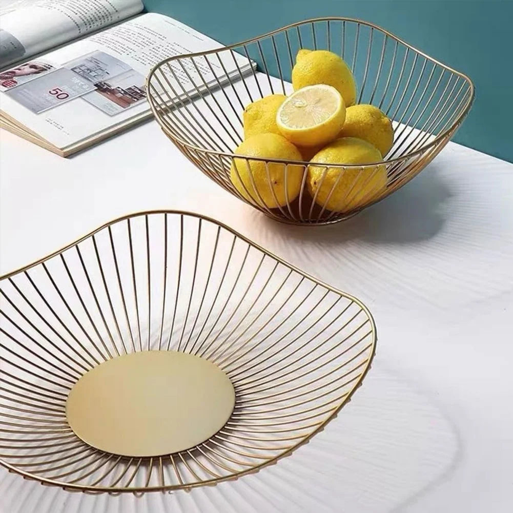 Cesta de Frutas de Metal Minimalista para Sala e Cozinha - Casa Ornato