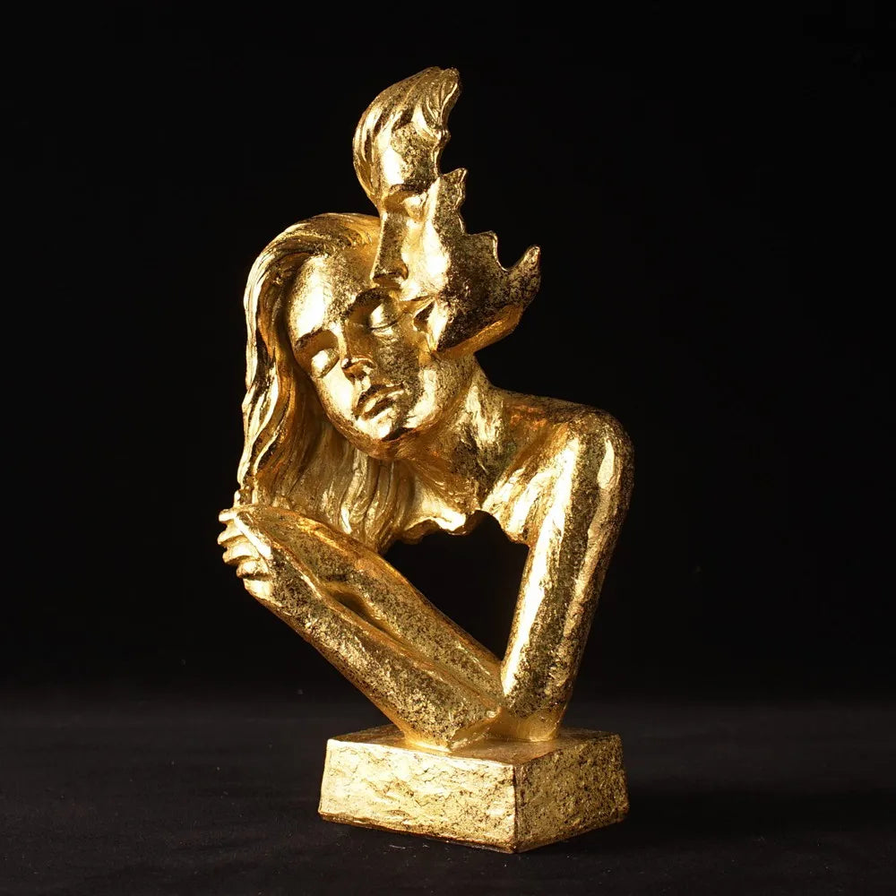 Vilead Abstrato Retro Esculturas Casal, amantes nórdicos Estátua, Sala de estar Home Decoração Interior Acessórios, Estante Ornamento