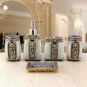 Conjunto de lavagem de presente de ano novo conjunto de banheiro de resina conjunto dental conjunto de banheiro saboneteira suporte de escova de dentes acessórios de chuveiro