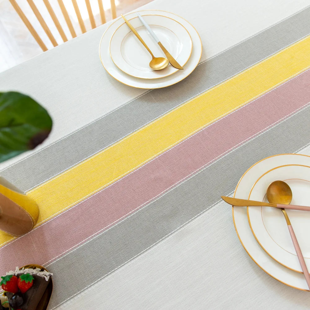 Toalha de mesa retangular redonda de linho batilo, toalha de mesa à prova d'água para jantar, mesa de café, cozinha, decoração de sala