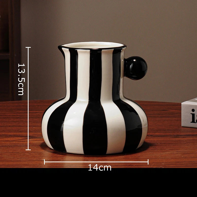 Listras coloridas criativo vaso de cerâmica vasos de plantas decoração de mesa ornamentos arranjo de flores vaso floral decoração estética do quarto
