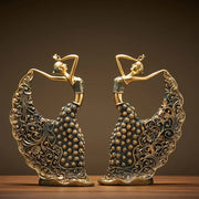 Peacock Grace - Escultura Abstrata Dançarina - Casa Ornato