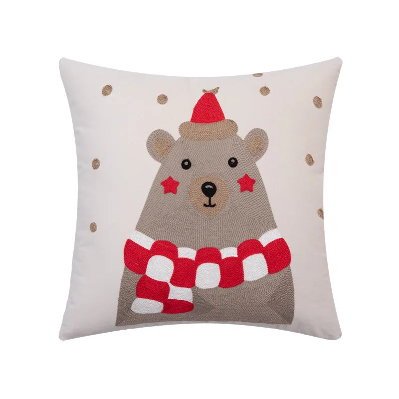 Natal Plush Lance Travesseiro Capa, Estampagem Férias Cintura Capa de Almofada, Casa Fronha Decorativa, Decoração Ano Novo, 45x45cm
