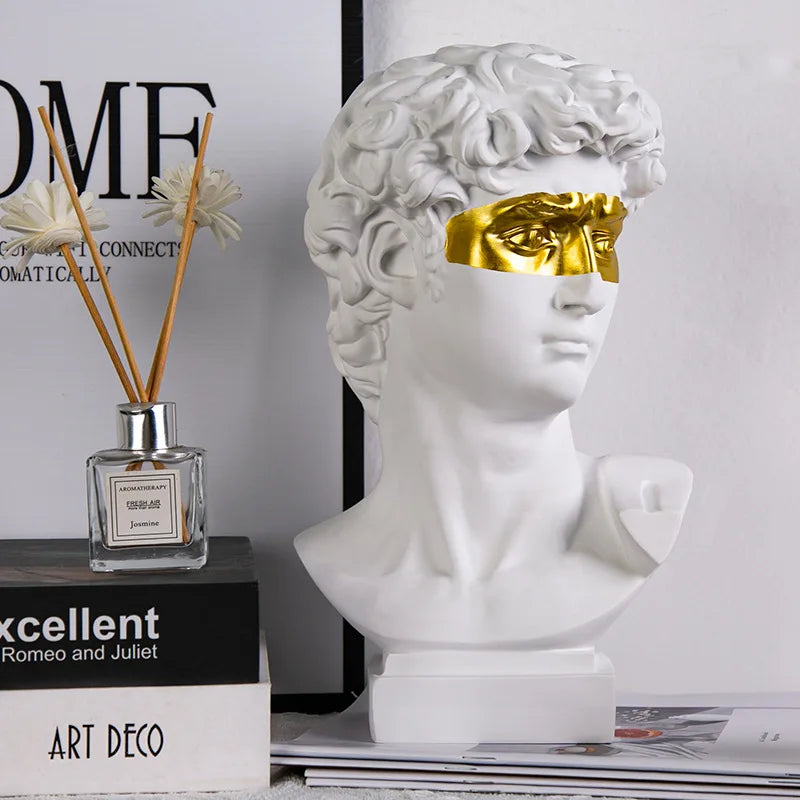 Europeu decoração de casa david cabeça resinstatues estátuas decoração para casa moderna arte abstrata busto escultura arte esboço prática