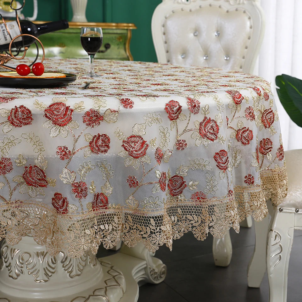 Battilo-Toalha De Mesa De Renda Bordada Retangular, Cobertura De Mesa De Luxo, Toalhas De Mesa De Café, Mesas De Jantar, Casa, Decoração De Casamento