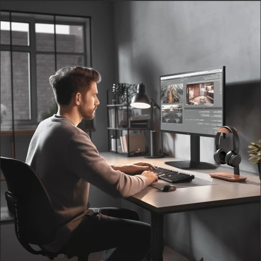 Suporte Escultural de Madeira para Fones - Casa Ornato