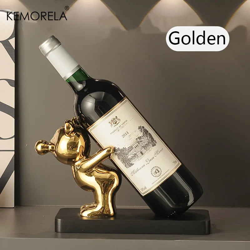 1/2 pçs criativo rack de vinho cerâmica dos desenhos animados decoração sala estar decoração casa bonito rack armazenamento casa cozinha barra decoração