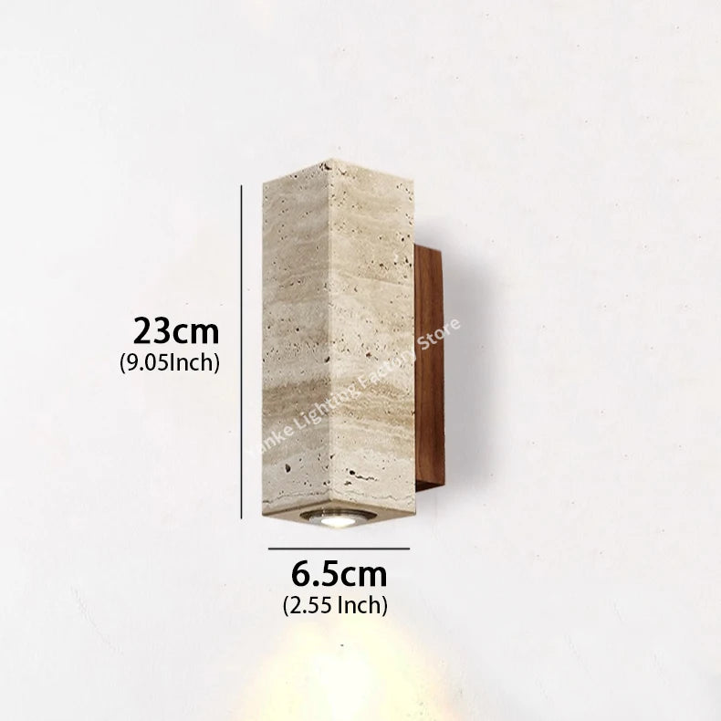 Nordic de alta qualidade conduziu a lâmpada parede travertino pedra natural arandela luz com lâmpada e27 para o quarto sala estar corredor luz parede