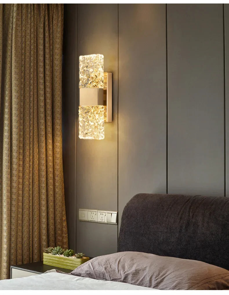 Simples e moderno lâmpada de parede vidro criativo estudo quarto cama luz luxo decoração corredor sala estar fundo parede luzes led