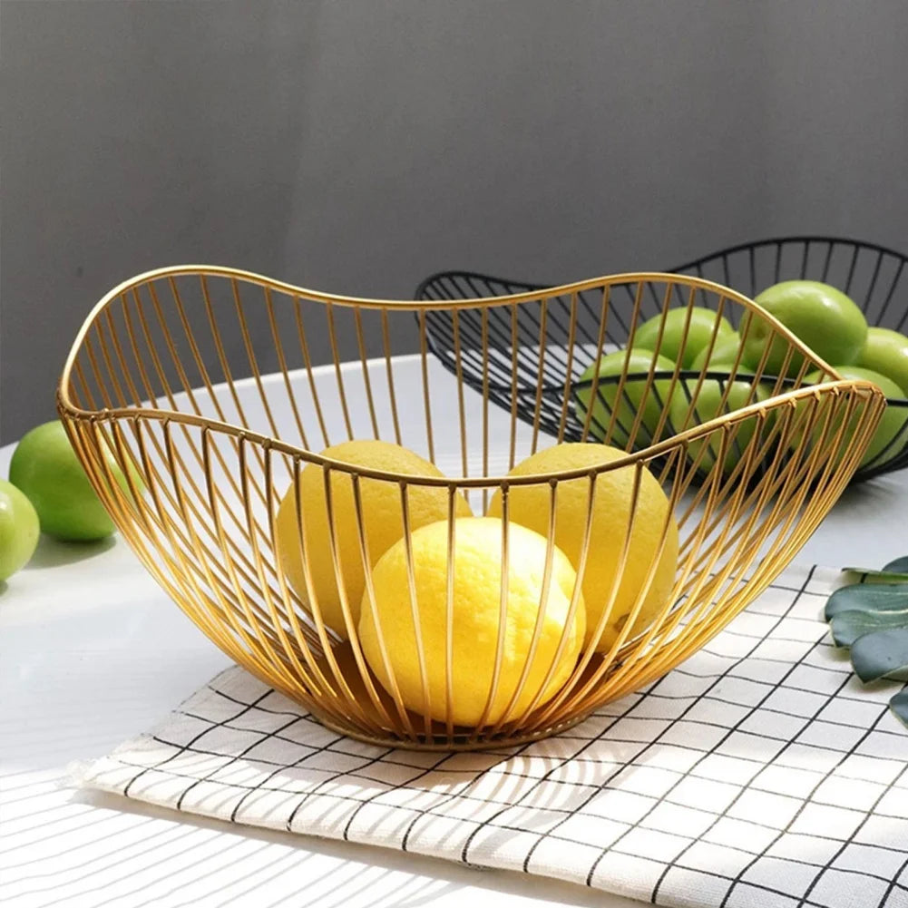 Cesta de Frutas de Metal Minimalista para Sala e Cozinha - Casa Ornato