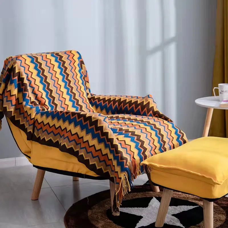 Andaria - Manta Boho de Geometria Sofisticada - Casa Ornato