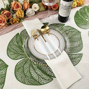 Placemats Folha Verde em Vinil para Decoração de Mesa - 4 Peças - Casa Ornato