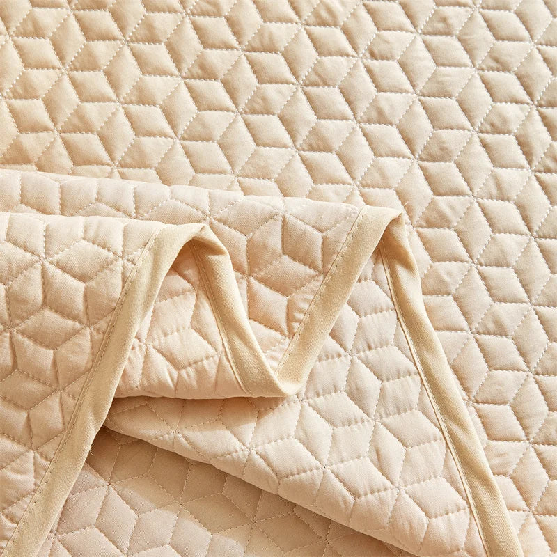 Colcha com 2 Fronhas - Acolchoada de Luxo em Poliéster Branco Imaculado - Casa Ornato