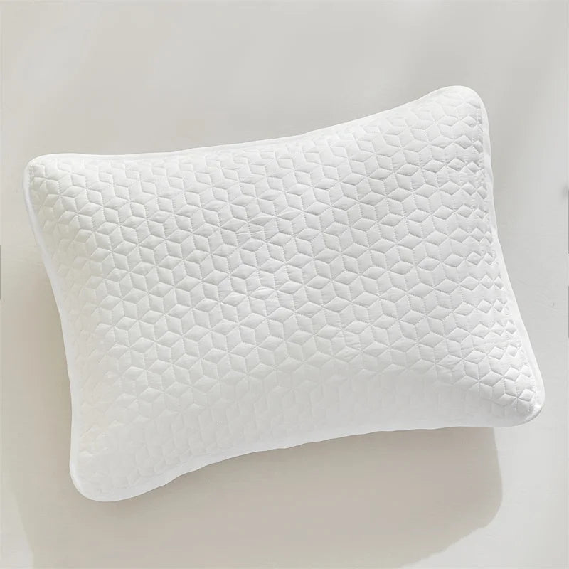 Colcha com 2 Fronhas - Acolchoada de Luxo em Poliéster Branco Imaculado - Casa Ornato