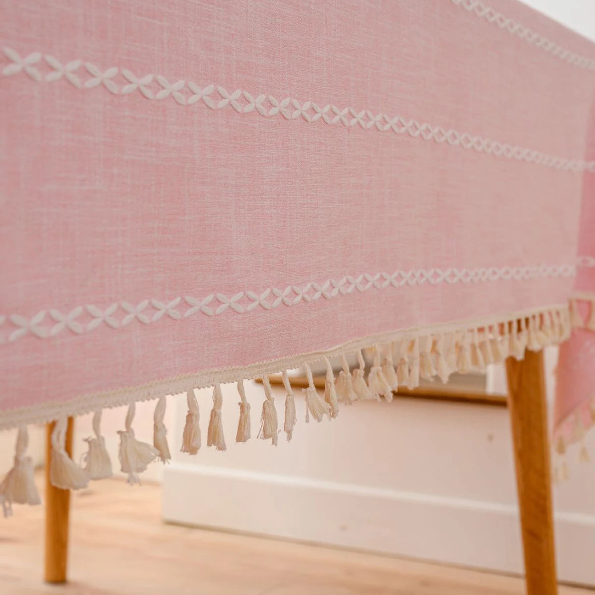 Toalha de mesa boho, algodão, linho, retângulo, lavável, resistente a rugas, para jantar, festa, capa decorativa