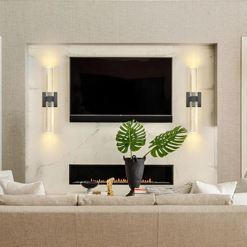 Bolha de cristal lâmpadas parede moderna iluminação led ouro arandelas parede interior sala estar fundo tv quarto corredor decoração casa lustre