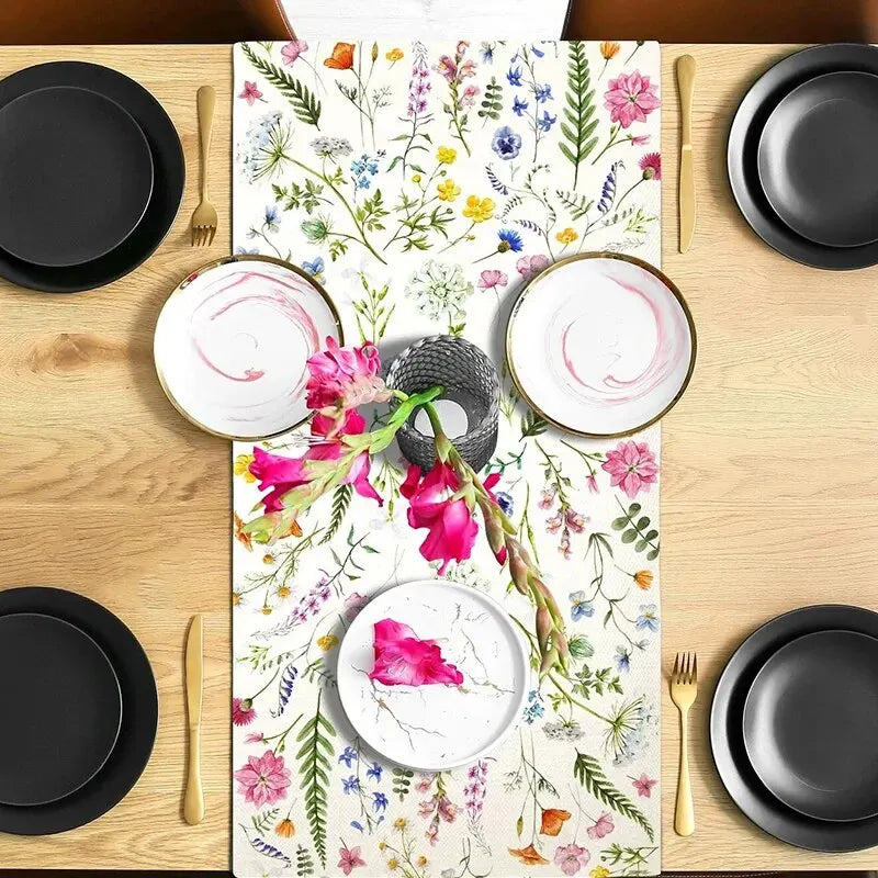 1pc flor flores tulipa verão mesa runner13 "x 72" seasonawedding férias cozinha mesa de jantar decoração, festa em casa indoordecor